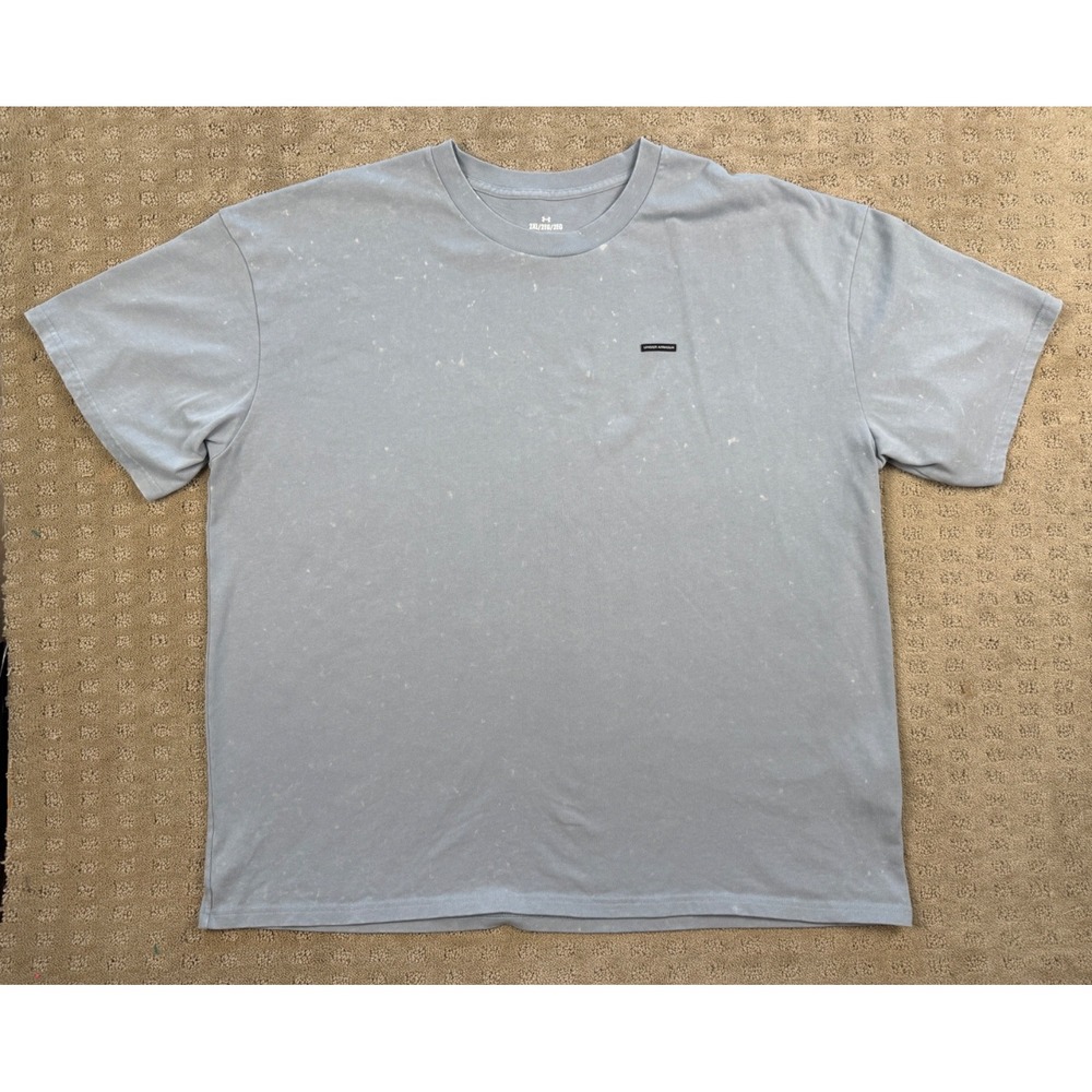 Men's Under Armour 2XL Loose T-Shirt with bleach splatter design #1105 - Picture 2 of 16